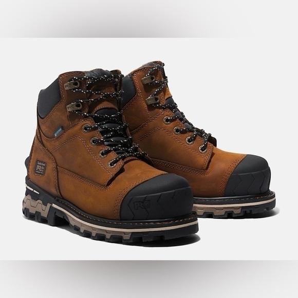 NEW w/TAGS Timberland PRO Women's Waterproof Brown Comp Toe Work Boots Size 11 - Picture 1 of 11